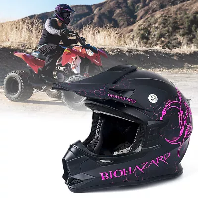 DOT Modular Helmet Motorcycle Integrated Sunshield For Adult Women Pink Unisex • $57.59