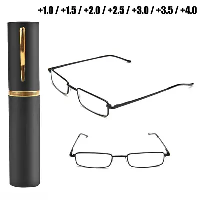 UP TO 6X +1 +1.5 +2.5 +3 Strength Reading Glasses W/ Foldable Tube Case Unisex • $17.04