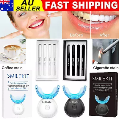 Teeth Whitening Light Kit With 4 Teeth Whitening Gel Refill Pen USB Rechargeable • $6.99