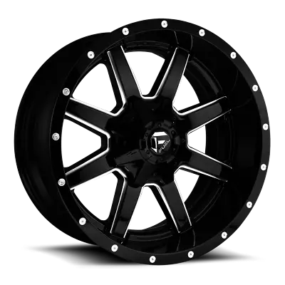 2 New  Gloss Black Milled Fuel Wheels  Maverick D610 20x10 5-127/135  (105542) • $914