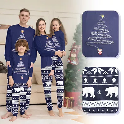 UK Family Matching Christmas Pyjamas Adult Kids Xmas Nightwear Pajamas Pjs Set • £9.99