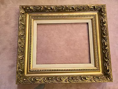 Vintage Art Deco Gesso Gold Gilt  Wood Gesso Frame 14  X 11  In. Panting #9. • $75.07