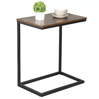 C Shaped Side Table End Table For Sofa Bed And Couch W/ Metal Frame Rectangular • $29.58