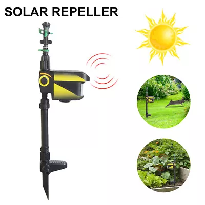 Solar Animal Repeller Sensor Motion Activated Adjustable Repellent Sprinkler • $55.79