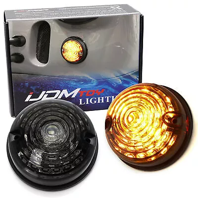 Flush Mount Smoke Lens Amber LED Side Markers/Signal Lamps For Classic 50 60 Car • $26.99