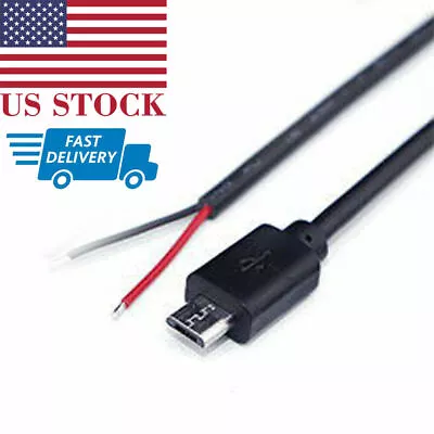 5pcs Micro USB Cable Micro Male Cable 2 Wires DC Power Pigtail Cable Cord 30cm • $5.51