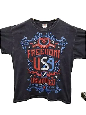 Vintage Freedom USA Unlimited T-Shirt Men's 70’s Fast Free Strong Size Large • $24.99