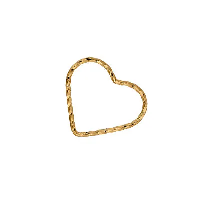 9ct Gold Twisted Open Heart Charm • £26