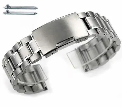 Stainless Steel Bracelet Replacement Watch Band Strap Push Button Clasp #5015 • $16.95