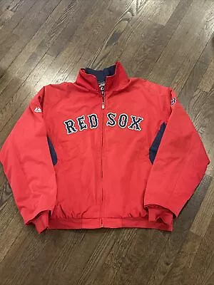 Boston Red Sox Jacket Large Mens Majestic Red Full Zip • $47.99