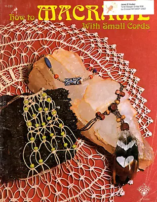 How To Macrame With Small Cords Pattern Book Craft Course Publishers 1975 • $9.75