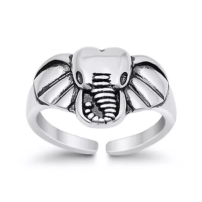 9mm  Elephant Head Band  925 Sterling Silver Toe Ring Thin Adjustable Toe Ring • $11.69