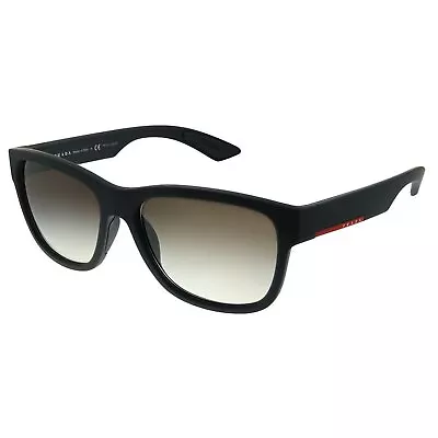 Prada Lifestyle PS 03QS DG00A7 Black Rubber Plastic Rectangle Sunglasses Grey... • $84.99