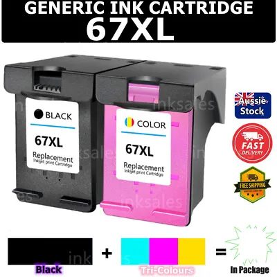 $110 • Buy Generic HP67XL 67 XL Ink For HP DeskJet 2300 2700 2722 4120 4122 Envy 6030 6430