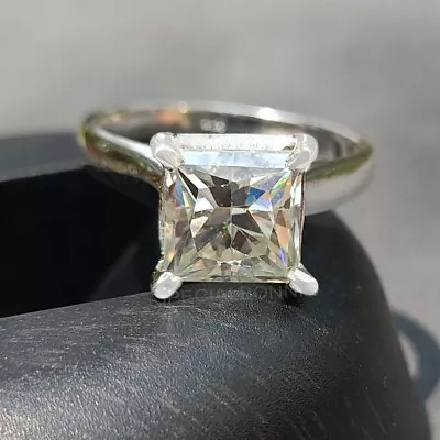 3.30 Ct Certified Princess Cut White Diamond Solitaire Ring 925 Silver • $49.99