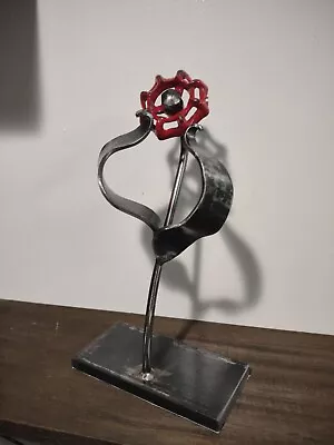 Spring Suprise - Steampunk Spigot Handle Welded Metal Flower Sculpture #3 • $45