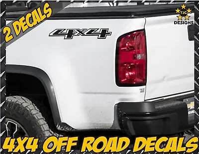 4x4 Truck Bed Decal Set MATTE BLACK For Chevrolet Silverado Colorado GMC Sierra • $11.99