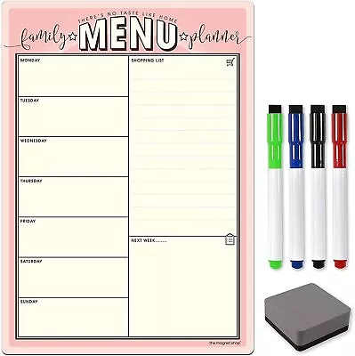 Magnetic Weekly Meal Planner And Dry Wipe Fridge Calendar Whiteboard Dry Erase • £11.95