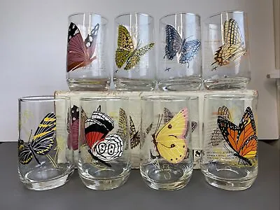 $85 • Buy Vintage New In Box (8) Brockway Glass Set Vega Butterfly Series Tumblers