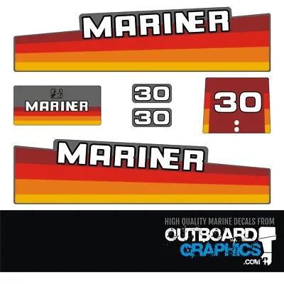 Mariner 30hp Rainbow Outboard Engine Decals/sticker Kit • $40.80