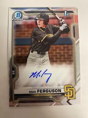 2021 Bowman Draft Chrome Pick Autographs Max Ferguson Auto CDA-MF Padres • $3