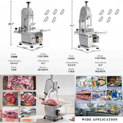 750W/1500W Commercial Meat Bone Cutting Machine Electric Meat Bandsaw Machine • $399.99