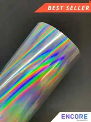 Glossy Rainbow Silver Holographic Adhesive Vinyl - Oil Slick - Multiple Sizes  • $69.95