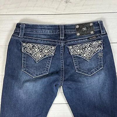 Miss Me Women's Jeans 30 Skinny Flap Embroidered Pocket Thick Stitch Seams 30x31 • $39.99