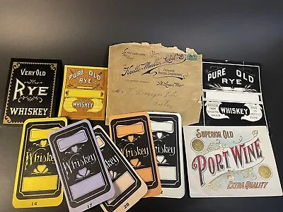 10 Original SAMPLE Bottle Labels Koelle-Mueller Whiskey With Envelope From 1904 • $17