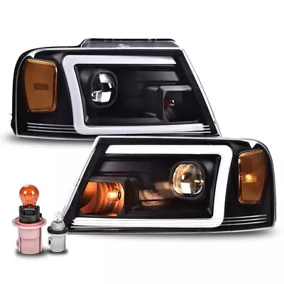 Fit For 04-08 Ford F-150/Mark LT LED DRL Projector Headlights Headlamps Black • $119.80