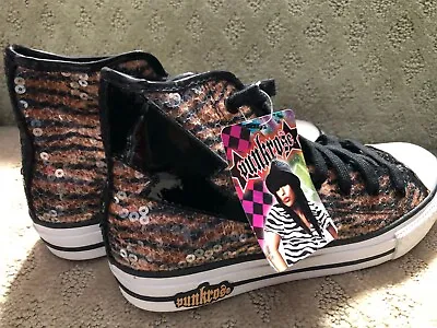 New Punkrose Sequin Tiger Hi-top Fashion Sneakers/ Shoes Size 6 • $34.50