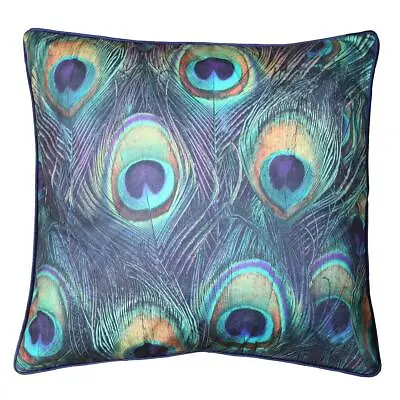 £14.99 • Buy Arthouse Blue Green Peacock Feathers Pillow Scatter Cushion Polyester Filled