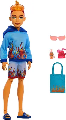 Monster High Scare-Adise Island Heath Burns Doll With Flame Hoodie Swim Trunks  • $20.99