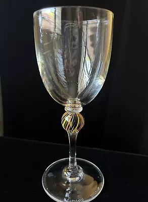 Steven Maslach Wine Goblet Marble Stem Signed & Dated~1 Of 7 • $75