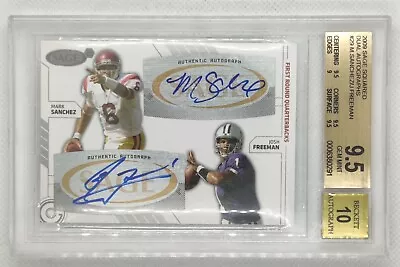 2009 SAGE SQUARED DUAL AUTO Mark Sanchez Josh Freeman #29 BGS 9.5 NFL • $39.99