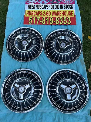 1967 Mercury Montclair Park Lane Monterey Set 4 Spinner  Hubcaps 15” Oem Black • $285