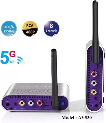 8 Channel Video & Audio Transmitter & Receiver For Streaming Cable • £60.35