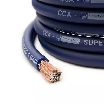 0 Gauge Cca Blue Power Cable 0 Awg Copper Clad Aluminium Wire Per Metre • £7.99