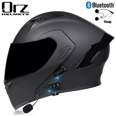 Bluetooth Flip Up Motorcycle Helmet Full Face Dual Visor Dirt Bike Helmet DOT • $82.55