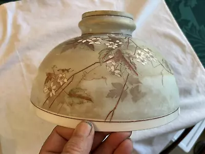 Antique 9-7/8  Floral Glass Kerosene Gas Electric Table Lamp Shade PAINT ISSUES • $9.99