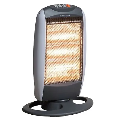 3 Heat Settings & Instant Heart Glow Oscillating Halogen Heater Tip Over Cut-Out • £26.49