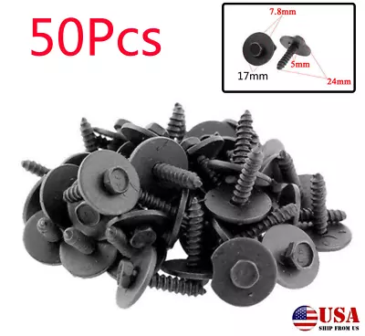 50pcs Car Body Fender Metal Screws Bumper Retainer Clips Bolts Durable Practical • $14.47