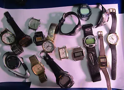 Watch Lot Of 16 Men's Timex Quartz Watches For Parts/repair #85 • $25