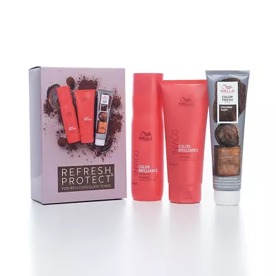 £29.95 • Buy Wella Invigo Brilliance Shampoo Refresh & Protect Set For Rich Chocolate Tones