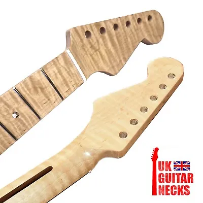 Flamed Maple Natural High Gloss Blonde Strat Neck 21 Fret Skunk 25.5  9.5  C UK✅ • £100