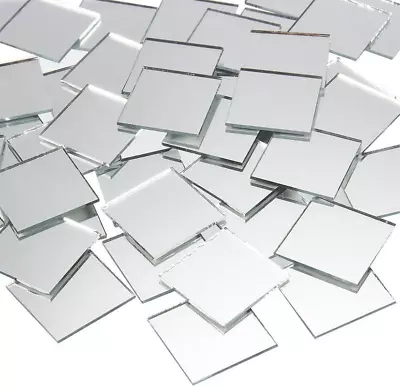 1 Inch Mirror Tiles For Crafts 120 Pack Small Square Glass For Home Wall Decor • $14.95