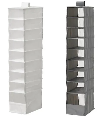 Ikea SKUBB Wardrobe Storage In White/dark Gray With 9 Compartments 22x34x120 Cm • £13.99
