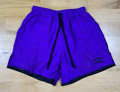 Vintage UMBRO Shorts Adult Small Neon Purple Fuschia Nylon Soccer Shorts 90s • $23