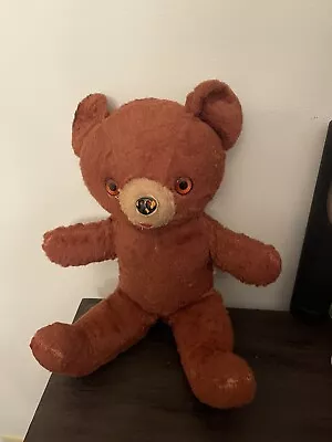 Vintage Antique Cubbi Gund Teddy Bear Stuffed Animal Brown Eyes Hand Stitched • $64.99