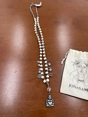 NWT New Jonas & Muse Silver And Bone Buddha Necklace $270 • $145